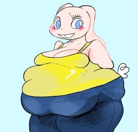 1girls animated annoyed annoyed_expression anthro ass bbw belly blue_eyes blush blush_lines breasts buckteeth bunny cleavage fat fatfur female female_focus female_only furry fuzzywooly hips lagomorph lagomorph_humanoid large_ass obese obese_female overweight overweight_female quizzo rabbit stomach thick_thighs thighs wardrobe_malfunction weight_gain white_fur wide_hips