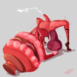 1boy caine_(the_amazing_digital_circus) cum cumshot dick gay glitch_productions huge_cock male male_only penis sex sex_toy solo the_amazing_digital_circus trembling