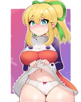 ass big_ass big_breasts big_butt big_thighs big_titties breasts curvaceous curvaceous_female curvaceous_figure curvy curvy_figure curvy_hips female female_focus female_only hatzuhatzu long_hair mega_man roll underwear yellow_hair