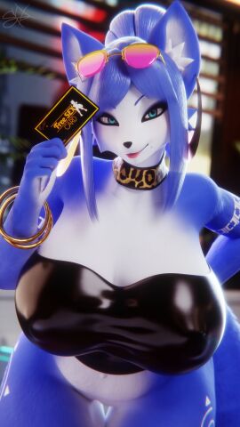 1girls 2020s 2024 3d big_breasts big_thighs blue_eyes blue_fur blue_hair bottomless bracelet breasts card cleavage ear_tuft eyebrows eyelashes female female_focus female_only fluffy_tail free_sex free_sex_sign fur furry furry_female furry_only hi_res highres hips krystal krystal_(dogzeela) large_breasts large_thighs latex latex_clothing looking_at_viewer mole mole_under_mouth nipple_bulge skxx_elliot smiling smiling_at_viewer solo solo_female solo_focus star_fox sunglasses tail thick_thighs thighs top tuft white_fur wide_hips