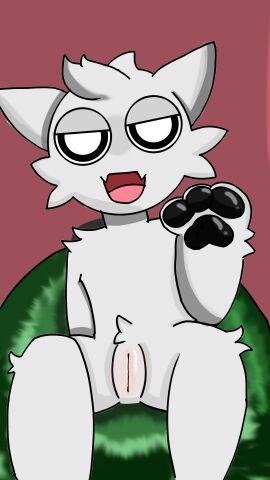 animal_humanoid black_eyes cub female fur furry incredibox_mod kitoshi2638 looking_at_viewer pussy solo solo_female sprunki tagme vagina wenda_(sprunki) white white_fur