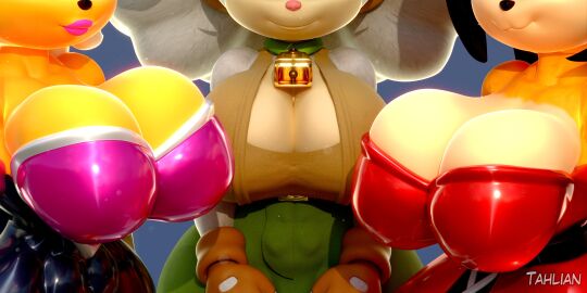 3d 3d_(artwork) 3d_model 3girls alternate_version_available anthro ass bat_wings bell bell_collar belt big_ass big_breasts black_hair breasts busty cat_ears cat_girl cat_tail catgirl clothed cowbell feline female female_only fluffy fluffy_hair furry furry_only gloves honey_the_cat huge_breasts idw_comics idw_publishing kabalmystic kabalmystic_(style) lanolin_the_sheep large_breasts looking_at_viewer mobian mobian_(species) mobian_bat mobian_sheep rouge_the_bat rouge_the_bat_(kabalmystic) sega sheep sheep_girl sonic_(series) sonic_adventure_2 sonic_the_hedgehog_(comics) sonic_the_hedgehog_(idw) sonic_the_hedgehog_(series) tahlian white_fur white_hair