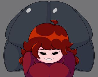 1girls animated animated_gif ass ass_bigger_than_head ass_clapping ass_focus auburn_hair bedroom_eyes big_ass big_breasts bottom_heavy breasts bubble_butt clapping_cheeks face_down_ass_up faker_gf_(friday_night_funkin) fat_ass female female_only friday_night_funkin friday_night_funkin_mod gif girlfriend_(friday_night_funkin) grey_background half-closed_eyes huge_ass jiggle jiggling_ass large_ass looking_at_viewer massive_ass scarecorrode solo thick_ass thick_thighs thunder_thighs top-down_bottom-up twerking wide_hips wobbling_ass