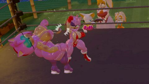3d 3d_(artwork) 3d_model 5girls amy_rose anthro ass big_ass big_breasts big_butt big_thighs boots boxing boxing_gloves boxing_ring bra breasts bubble_ass bubble_butt catfight cleavage cream_the_rabbit duo_focus eyeshadow female female_focus female_only fight fighting_ring furry gloves hairband huge_ass huge_breasts huge_butt huge_thighs knocked_out large_ass large_breasts large_butt large_thighs lingerie milf mobian mobian_(species) mobian_bat outside panties pink_boxing_gloves pink_fur pink_gloves pink_hair red_boxing_gloves red_gloves red_hairband rngsucks rouge_the_bat sega size_difference sling_bikini sonic_(series) sonic_adventure_2 sonic_the_hedgehog_(series) thick thick_ass thick_butt thick_hips thick_thighs thighs uppercut vanilla_the_rabbit vs wide_hips