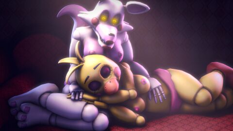3d 4k animatronic anthro asleep bird bird_girl bright_light chicaxmangle chicken chicken_girl closed_eyes couch cute disboi215 female female/female female_focus female_only five_nights_at_freddy's five_nights_at_freddy's:_sister_location five_nights_at_freddy's_2 five_nights_at_freddy's_4 fnaf fox fox_ears fox_girl fox_tail furry glowing_eyes hand_on_stomach highres holding_hand humanoid laying_on_lap lipstick living_room mangle_(fnaf) painted_nails painted_toenails pink_body pink_cheeks pink_nails pink_nipples pink_panties pink_shorts red_cheeks red_lipstick red_nipples robot rosy_cheeks sfm shiny_body sleeping sleeping_on_couch sleeping_on_lap sleeping_on_partner source_filmmaker topless topless_female toy_chica_(fnaf) white_body wholesome yellow_body yellow_eyes