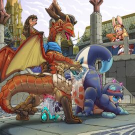 1:1 2024 3_toes anthro anus bag being_watched belly blonde_hair blue_anus blue_clitoris blue_genitals blue_pussy blue_scarf blue_tail_tip blue_tongue blush bodily_fluids bottomwear brown_body brown_horn brown_scales brown_tail brown_wings building city clitoris closed_eyes clothed clothed_anthro clothed_female clothing cloud crossover day detailed_background digital_media_(artwork) dildo dildo_in_pussy dildo_insertion dipstick_tail dragon duo_focus ear_nose earth_wyrm ehll_tou eyelashes fangs feet feirune felid feline female female/female final_fantasy final_fantasy_xiv final_fantasy_xiv:_endwalker final_fantasy_xiv:_heavensward genital_fluids genitals group hair horn hrothgar kitsune_youkai long_ears looking_at_another looking_pleasured loporrit mammal markings multicolored_body multicolored_scales multicolored_tail mythological_creature mythological_scalie mythology open_mouth orgasm orgasm_face outside penetration pillar pink_horn purple_body purple_tail pussy pussy_juice_on_dildo pussy_juice_on_pussy pussy_juice_on_sex_toy raised_tail red_tonge rock scales scalie scarf sex_toy sex_toy_in_pussy sex_toy_insertion sex_toy_penetration skirt sky small_tail so_i'm_a_spider_so_what? spots spotted_belly spotted_body square_enix stripes tail tail_markings tan_body tan_scales tan_tail teeth toes tongue tongue_out tool_belt tools two-tone_body two-tone_scales two-tone_tail vaginal_fluids vaginal_penetration whiskers white_body white_bottomwear white_clothing white_skirt white_tail wings