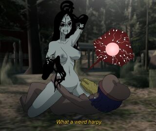 1futa 1girls black_eyes black_hair blue_hair camper34 carmina_mora chelshia chimera commission commissioner_upload crossover dark-skinned_futa dark_skin dead_by_daylight dialogue female fertilization forest forest_background futanari hands_on_hips hat impregnation insemination intersex khimera:_destroy_all_monster_girls light-skinned_female light_skin monster_girl nightmare_waifu outdoor_sex outdoors ovum pale-skinned_female pale_skin the_artist weird_crossover white_pupils