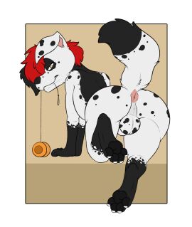 1boy animal_anus animal_genitals anthro anthro_focus anthro_male anthro_only anthro_solo anus ass ass_focus asshole back_view backsack balls ballsack behind_view black_body black_fur black_pawpads black_spots blair_(marrionette) canid canine canine_anus canine_genitals canis claws commission commission_art cub dalmatian digital_drawing_(artwork) digital_media_(artwork) domestic_dog feet fluffy_hair fluffy_tail genitals hair hair_over_eye hair_over_one_eye hands hi_res high_resolution highres hind_legs hindlegs hindpaw looking_at_viewer looking_back looking_back_at_viewer male male_anthro male_canine male_cub male_dog male_focus male_only original original_character pawpads paws pink_anus psy101 puppy raised_tail rear rear_view red_hair simple_background solo solo_anthro solo_focus solo_male spots spotted_body spotted_fur tail tail_raised tailhole toe_claws toes viewed_from_behind white_body white_fur yellow_eyes young younger_male yoyo