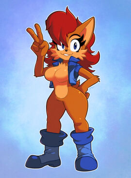 breasts female furry roboticsteve sally_acorn sonic_(series) tagme