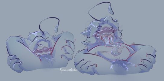 1boy 1girls 3_eyes anonymous_female blood_on_thighs blush blushing_male bush bushy_pubes digital_media_(artwork) duo ear_fins female female/male fins gripping_thighs human human_female legs_apart legs_spread long_tongue lure_(anatomy) male male/female male_monster medium_hair merfolk merman monster monster/human monster_boy monster_male monster_on_female monster_on_human multi_eye oral oral_sex pressure_(roblox) pubic_hair purple_background pussy roblox roblox_game scar_on_chest scratch_marks sebastian_solace sharp_teeth simple_background spookiestgoober spread_legs tongue tongue_in_pussy tongue_out wet_face wet_pussy