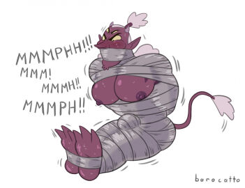 4_eyes bara barocatto bondage bound bulge demon disney duct_tape duct_tape_gag erection gag gagged gagged_speech gay globgor male male_only malesub monster multi_eye mummification mummified muscular muscular_male pecs ponytail star_vs_the_forces_of_evil struggling submissive_male tail tail_fur tied_up wrapped wraps yaoi