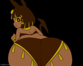1girls animated anuby_(soulchan) ass big_ass catgirl dark-skinned_female egyptian egyptian_clothes egyptian_female egyptian_mythology shaking_ass soulchan
