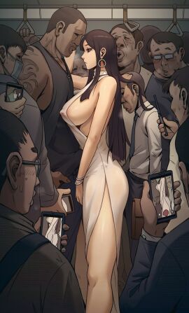 1girls absurd_res ass big_ass big_breasts bigger_female bigger_male breasts brown_hair chikan creeps dark-skinned_male dark_skin emotionless emotionless_female female grinding grinding_through_clothes groping harassment hi_res huge_ass huge_breasts human imminent_gangrape imminent_rape imminent_sex indifference indifferent large_ass large_breasts male mole_under_eye molestation molesting multiple_boys multiple_males nipples nipples_bulge nipples_visible_through_clothing original original_character phone_recording public public_transportation recording revealing_clothes sexual_harassment side_view sideboob smaller_female smaller_male sole_female surrounded_by_men thick_thighs train train_interior ttf twitter_link ugly_bastard unamused unaware unbothered uncaring unenthusiastic