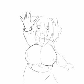 1girls animated animation blush bouncing_breasts breasts breasts_bounce breasts_bouncing huge_breasts kumadaibako kumako_(kumakonoh) nipple_bulge nipples_bulge skirt tagme twintails video