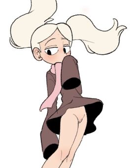 1girls big_sleeves blush blushing_at_viewer david's_marra dress dress_lift female freckles hilda_(series) light-skinned_female light_skin marra no_panties pale-skinned_female pale_skin pussy pussy_lips pussy_peek scarf showing_pussy teenager twintails twintails_(hairstyle) twintails_marra_(hilda) vagina white_hair