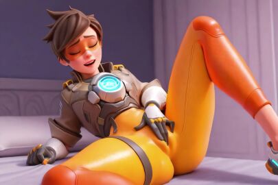 ai_generated cameltoe fingering fingering_pussy fingering_self fingering_through_clothes lena_oxton lying_on_bed masturbating masturbation masturbation_through_clothing moaning moaning_in_pleasure overwatch spread_legs tagme tracer tracer_(overwatch_2_suit) video