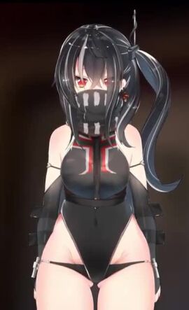 1girls hatopo animated ass azur_lane bandana black_hair black_panties blush boob_window breasts cleavage female female_only iron_blood_(azur_lane) large_ass light-skinned_female light_skin no_bra panties red_eyes solo tagme thick_thighs thighs u-47_(azur_lane) underwear video wide_hips zipper