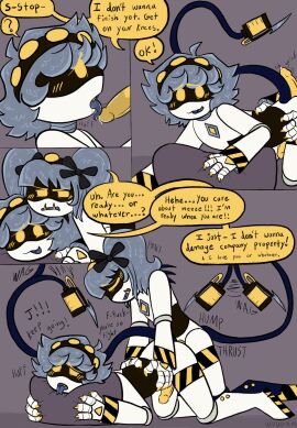 1boy 1futa 2d anal big_breasts big_penis breasts comic doggy_style duo erection fellatio futa_on_male futanari humanoid intersex j_(murder_drones) licking_penis male murder_drones n_(murder_drones) nude oral penis robot robot_humanoid screen_face sex wywyrm yellow_penis