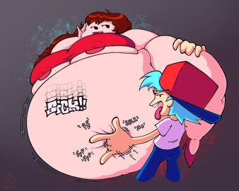 1boy 1girls alternate_ass_size alternate_body_type alternate_breast_size ass backwards_baseball_cap barely_contained_breasts bbw belly_bigger_than_body belly_bigger_than_head big_girl blue_hair boyfriend_(friday_night_funkin) breasts brown_hair brunette brunette_hair canon_couple chibi chibi_style chubby chubby_female fat fat_ass fat_female female fingering fingering_belly fingering_partner friday_night_funkin giant_belly girlfriend_(friday_night_funkin) grey_background hand_on_belly hand_on_head hand_on_thigh larger_female lore-accurate_girlfriend_(friday_night_funkin) male male_holding_female mangogurti navel_play no_background obese plump plump_belly plump_thighs pumps red_dress red_shoes shlick simple_background simple_eyes smaller_dom_larger_sub smaller_male ssbbw thick_thighs thunder_thighs thunderthighs tongue tongue_out touching_belly tubby underboob
