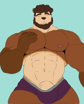 abs anthro bear bulge bulge_through_clothing bulge_under_clothes furry male muscular muscular_male penis underwear underwear_only veiny_penis yifforroarts