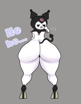 1girl 1girls anthro anthro_only artist_signature ass ass_focus big_ass big_butt butt cloud eyelashes female female_only furry girl heels high_heel_boots high_heels huge_ass huge_butt killrabs kuromi naked naked_female nude nude_female onegai_my_melody sanrio solo solo_female text