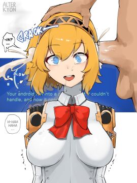 1boy 1girls aigis_(persona) alterkyon android blue_screen cum cum_in_ear destroyed_brain ear_fuck ear_penetration embedded_penetrable_sex_toy english_text error female fleshlight fucked_senseless fucked_silly fucked_stupid lost_in_pleasure male malfunction mind_break mindbreak mindfuck onahole onahole_penetration persona persona_3 robot_girl skull_fucking straight text