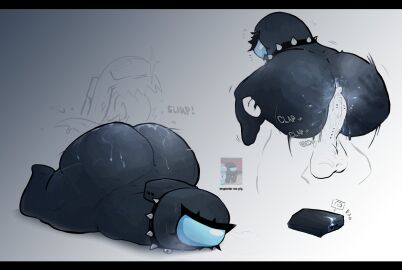 among_us among_us_black big_ass big_butt bottom_heavy carrying_position commission female goth goth_girl gothic imminent_sex inspectormcpig male onomatopoeia penis tagme