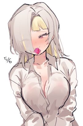 baby_crazy condom condom_in_mouth condom_wrapper kromer_(limbus_company) limbus_company migishita pierced_condom project_moon punctured punctured_condom sabotage sabotaged_condom tagme unopened_condom_wrapper useless_condom