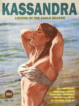 1girls 2d abs assassin's_creed_(series) assassin's_creed_odyssey breasts english_text female female_only female_protagonist kassandra_(assassin's_creed) magazine_cover muscular muscular_female solo solo_female tagme text