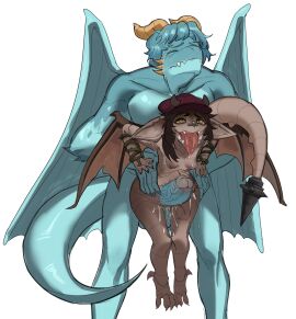 absurd_res anthro big_penis bodily_fluids breasts bulge cum cum_inside deadlock dragon duo female gargoyle genital_fluids genitals hi_res humanoid internal ivy_(deadlock) male male/female mythological_creature mythological_scalie mythology null0patience penetration penis raxym_(dragon_sinner) scalie size_difference small_breasts sweat tongue valve x-ray_view