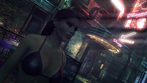 3d christie_murray female hitman hitman_absolution io-interactive pink_bikini ponytail screenshot screenshot_edit stripper video_games wet wet_body wet_skin