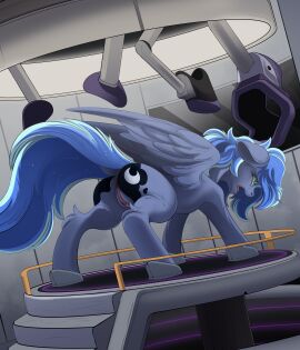 absurd_res anus ass drone dronification friendship_is_magic genitals hasbro hi_res laboratory my_little_pony nude open_mouth princess_luna_(mlp) restrained transformation vulva
