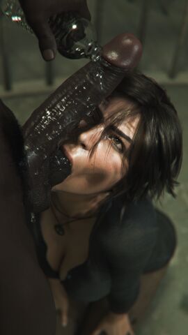 1boy 1girls 3d 3d_render :>= alternate_version_available angry angry_expression angry_face balls ballsack big_breasts blender blender_(software) blowjob breasts british british_female brown_eyes brown_hair brunette cleavage dark-skinned_male dark_skin dubious_consent european european_female eye_contact fellatio female female_focus huge_cock interracial lara_croft lara_croft_(survivor) large_breasts leeterr light-skinned_female light_skin long_hair looking_at_partner looking_pleasured looking_up male male/female on_her_knees on_knees oral oral_sex pale-skinned_female pale_skin penis pleasure pleasure_face pleasured pleasured_face prisoner pubes pubic_hair sex_slave shirt square_enix sucking sucking_balls sucking_testicles testicles tied_hair tomb_raider tomb_raider_(survivor) vein veins veiny veiny_penis very_dark_skin water water_bottle wet wet_skin