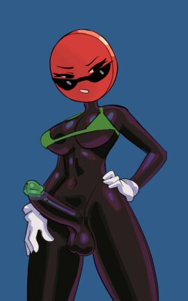 1futa balls big_breasts big_penis bikini_top bottomless breasts clothed clothing cool_spot dark_skin erection fridge_(artist) futa_only futa_transformation futanari genderswap_(mti) gloves humanoid humanoid_penis intersex male male_to_futa mostly_nude penis rule_63 smooth_balls smooth_penis solo sunglasses testicles transformation two-tone_penis underboob