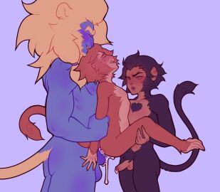 anal anal_sex anthro ass azure_lion balls blush boner cum cum_in_ass cum_inside erection furry gay haplorhine lego lego_monkie_kid lion macaque macaque_(lego_monkie_kid) male male_only miilkacookies monkey monkey_king_(lego_monkie_kid) mythology nude orgasm penis primate sex size_difference sun_wukong