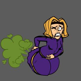 ass big_ass big_butt butt_ripple coach_greer fart fart_cloud fart_ripple farting female goddgod1 marvel marvel_comics moon_girl_and_devil_dinosaur