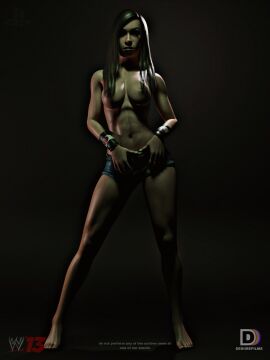 1girls 3d aj_lee black_hair desirefilms female female_only solo wwe wwe_diva