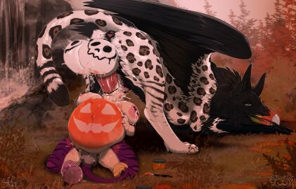 2024 anthro anthro_on_feral anthro_penetrated anus areola ass balls beak belly big_balls big_belly big_breasts big_dom_small_sub big_penis biped black_anus black_feathers black_fur bodily_fluids breasts detailed_background digital_media_(artwork) digitigrade dominant duo egg egg_from_pussy egg_laying erection face_fucking faunoiphilia feathers felid female female_anthro female_on_feral female_penetrated feral feral_penetrating feral_penetrating_anthro fur genitals halloween hi_res holidays huge_balls huge_belly huge_cock hyper hyper_balls hyper_genitalia irrumatio kneeling lactating larger_feral larger_male male male/female male_feral male_on_anthro male_penetrating male_penetrating_female mammal multicolored_body multicolored_fur nipple_piercing nipples oral oral_penetration outside_sex pantherine penetration penile penis penis_in_mouth piercing pig_(artist) pink_areola pink_nipples pregnant pregnant_anthro pregnant_female pregnant_sex purple_body purple_fur pussy sex size_difference smaller_anthro smaller_female smaller_penetrated tiger white_body white_fur zoophilia