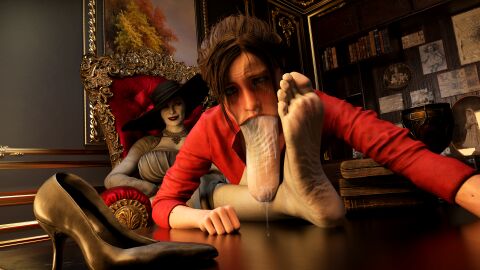 3d alcina_dimitrescu asphyxiation blush claire_redfield claire_redfield_(jordan_mcewen) crying crying_with_eyes_open drool_on_feet drooling feet female foot_fetish foot_gagging foot_in_mouth foot_worship humiliation resident_evil resident_evil_2 resident_evil_2_remake resident_evil_8:_village sinatra soles tears