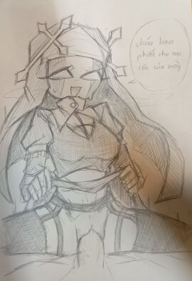 1boy 1girls breasts female female_penetrated friday_night_funkin friday_night_funkin_mod habit hetero_sex line_art male male/female mid-fight_masses nun nun's_habit open_mouth penetration penis random_brown_stain sam_t_melinphobia sarvente_(dokki.doodlez) sex sketch speech_bubble straight straight_sex sweat sweating tagme text twitter uncolored unknown_male vietnamese_text white_eyes