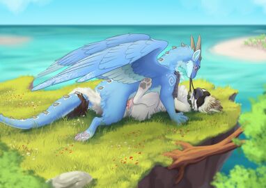 avian beach beak blindfold blush bodily_fluids bondage bound collar cum digital_media_(artwork) domestic_cat dominant dominant_male dragon duo erection feathered_wings feathers feet felid feline felis female feral feral_on_feral feral_penetrated feral_penetrating feral_penetrating_feral fur genital_fluids genitals grass gryphon hair hi_res horn hybrid leash lying male male_penetrating mammal mythological_avian mythological_creature mythological_scalie mythology on_back outside pawpads penetration penile penile_penetration penis plant pussy sand scalie sea seaside sex sky skyvo smile submissive submissive_female tail toes tree vaginal_penetration water white_body white_fur wings zeph_(nightfire_zephyr)