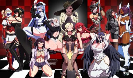 12girls 2d 2d_(artwork) 6+girls akame_ga_kill! albedo_(overlord) alcina_dimitrescu ass batman:_arkham_asylum batman_(series) big_ass big_breasts black_hair bleach blindfold blonde_hair blue_eyes blue_hair borderlands borderlands_3 breasts crossover dark-skinned_female dark_skin dc dc_comics eastern_and_western_character esdeath_(akame_ga_kill!) facepaint female female_only final_fantasy final_fantasy_vii halloween_terror_series harem harley_quinn harley_quinn_(arkham) harley_quinn_(arkham_asylum) hat heart_tattoo high_school_dxd horn horns huge_ass huge_breasts hyuuga_hinata jadenkaiba large_ass large_breasts long_hair mad_moxxi mercy multiple_females multiple_girls naruto naruto_(series) naruto_shippuden nier nier:_automata nier_(series) overlord_(maruyama) overwatch overwatch_2 ponytail purple_hair red_hair resident_evil resident_evil_8:_village rias_gremory shihouin_yoruichi short_hair spy_x_family stripper_pole tattoo tifa_lockhart twintails wings witch_mercy yor_briar yorha_2b yuri