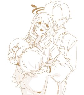 1boy 1girls bangs blue_archive blush blush_lines breast_grab breasts clothed clothes clothing collared_shirt doodle duo eyeless_male female from_behind from_behind_position groping groping_breasts groping_from_behind guided_breast_grab hair_between_eyes hair_bun hair_over_shoulder hair_over_shoulders hairbun halo human id_card lanyard large_breasts leebongchun line_art long_fingernails long_hair long_sleeves looking_at_partner looking_back male male/female no_color nonomi_(blue_archive) one_side_up open_mouth sensei_(blue_archive) short_hair sidelocks single_hair_bun sketch smelling smelling_hair sniffing teeth upper_body white_background