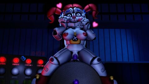 1girls 3d animatronic baby_(fnafsl) big_breasts blue_eyes breasts circus_baby circus_baby_(fnaf) circus_baby_(original) dildo dildo_in_pussy dildo_penetration dildo_riding dildo_sitting female five_nights_at_freddy's five_nights_at_freddy's:_sister_location naked naked_female nipples no_panties nude nude_female pussy red_hair red_nipples robot robot_girl robot_humanoid solo somethingshrimpii sybian twintails vagina vaginal_penetration white_body