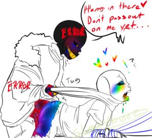 2d ahe_gao ass bondage dialogue dialogue_bubble doggy_style ectobody english_text error_sans_(fan_character) exclamation_point fat_ass gay hearts_around_head humanoid ink_sans_(fan_character) male penetration question_mark questionable_consent saliva_drip sans sans_au sanscest sex slimeybonez tagme talking text tongue tongue_out tugging_scarf undertale undertale_(series) undertale_au undertale_fanfiction yellow_teeth