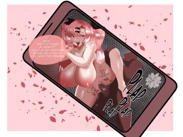 1boy 1girls areolae artist_logo bald_male body_writing breasts dark-skinned_male dark_skin duo english_text faceless_male female green_eyes huge_breasts interracial kokoe light-skinned_female light_skin long_hair male male/female nicole_demara nipples one_leg_up open_mouth penetration penis penis_in_pussy phone phone_screen pink_hair pussy sex speech_bubble standing standing_on_one_leg standing_sex text tongue tongue_out twintails upper_teeth vagina vaginal_penetration vaginal_sex zenless_zone_zero