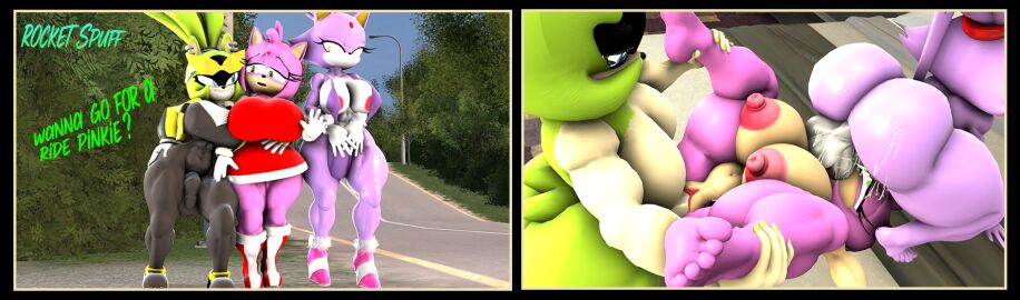 3d 3d_model afrosoricid amy_rose anthro ass bed big_breasts big_butt blaze_the_cat bodily_fluids breasts bulge clothing detailed_bulge dialogue domestic_cat ear_piercing ear_ring eulipotyphlan face_fucking felid feline felis female furniture futanari group hedgehog hi_res huge_breasts idw_comics idw_publishing instant_loss_2koma intersex intersex/female irrumatio mammal mobian mobian_(species) mobian_tenrec muscular muscular_female one-piece_swimsuit oral penetration penile penis penis_in_mouth piercing pussy ring_piercing rocketspuff sega sex sharp_teeth sling_bikini smug_grin sonic_(series) sonic_riders sonic_the_hedgehog_(comics) sonic_the_hedgehog_(idw) sonic_the_hedgehog_(series) street surge_the_tenrec swimwear teeth tenrec trio vaginal_penetration