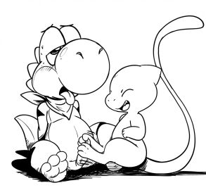 cock dick dinosaur erection feet foot_fetish footjob male male/male male_only mario_(series) mew mew_(pokemon) mystic no_humans paws penis pokemon pokemon_(species) raccoonlover soles toes yoshi