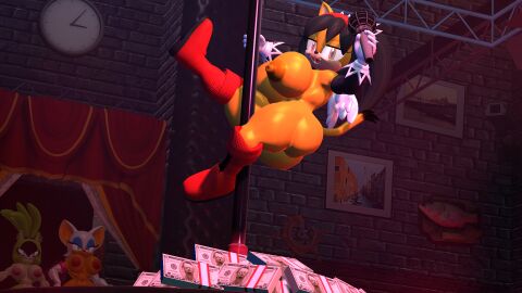 3d 3d_(artwork) 3d_model abs almost_naked almost_nude angry angry_face ass bat bat_wings big_ass big_breasts big_butt blue_eyes blue_eyeshadow boots boots_only breasts buff camera cat_ears cat_girl cat_tail catgirl clock curtain curtains death_stare ear_piercing ear_piercings eyeliner eyeshadow feline female fish garry's_mod green_body green_fur honey_the_cat idw_comics idw_publishing indoors microphone mobian mobian_(species) mobian_bat mobian_tenrec money mostly_nude naked_footwear photo picture_frame pile_of_money pole pole_dancing ponytail ponytails red_eyes red_hairband rouge_the_bat sega showing_off showing_teeth sleeves smile smile_at_viewer smug smug_face sonic_(series) sonic_adventure_2 sonic_the_hedgehog_(comics) sonic_the_hedgehog_(idw) sonic_the_hedgehog_(series) stripper_pole surge_the_tenrec tail tenrec warioman67 white_body white_fur