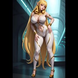 ai_generated animated big_ass big_breasts blonde_hair elf futuristic_clothing tagme video